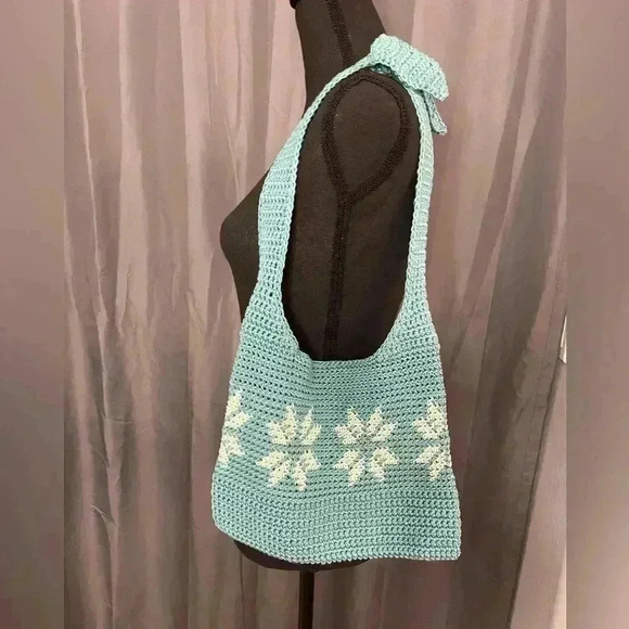 Handbags - Seafoam Hand Crocheted Shoulder Bag
